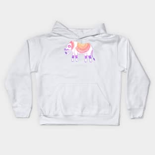 Boho Elephant Purple Kids Hoodie